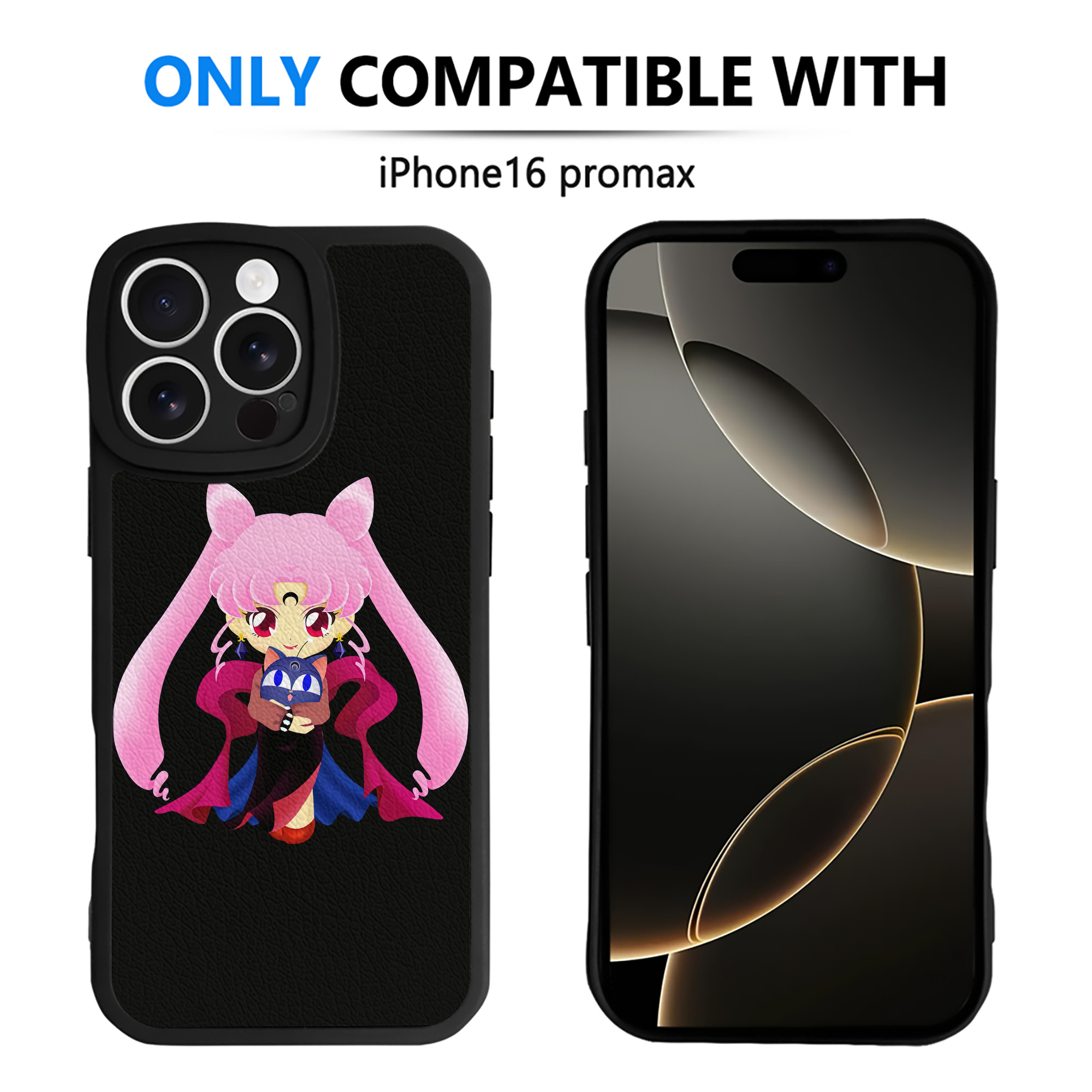 （画像用） 美少女戦士セーラームーン ちびうさ Sailor Moon Chibiusa Tsukino Usagi Small Lady Serenity 【iPhone 16シリーズ対応】シリコンスマホケース（レザー調） 材質：シリコン